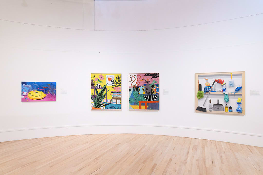 Installation view of work by Megan Ellen MacDonald, Mary Finlayson, and Stephen Morrison.