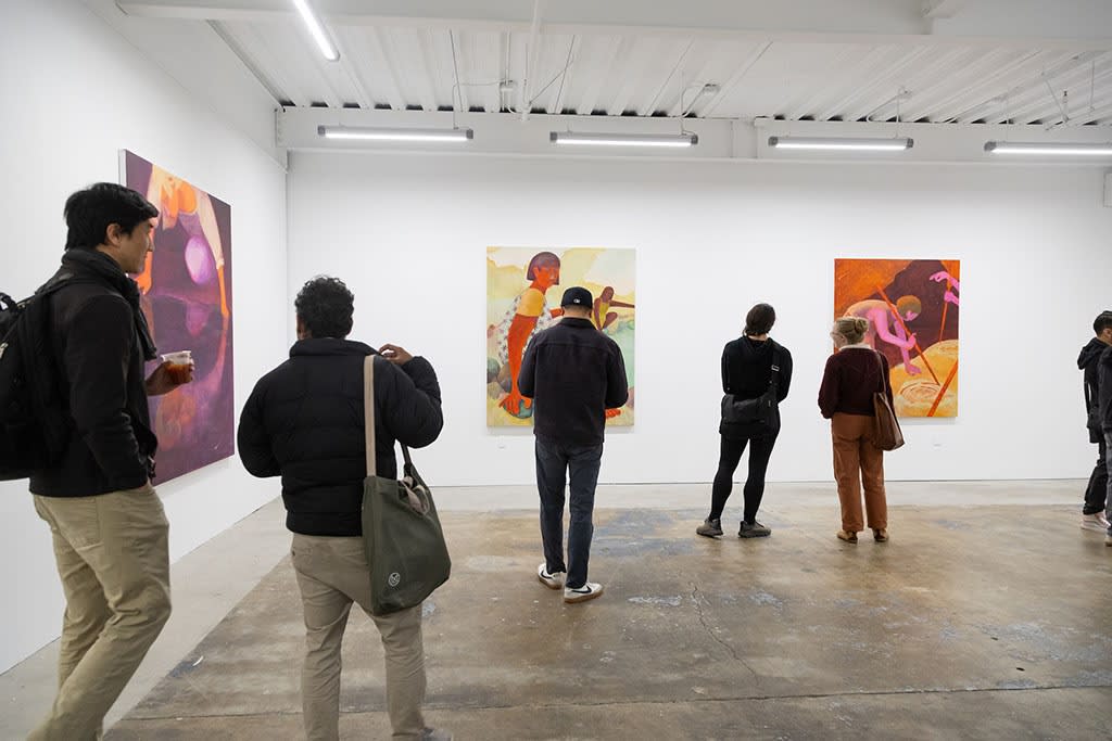Photo of the opening reception of artist Genevieve Cohn's exhibition