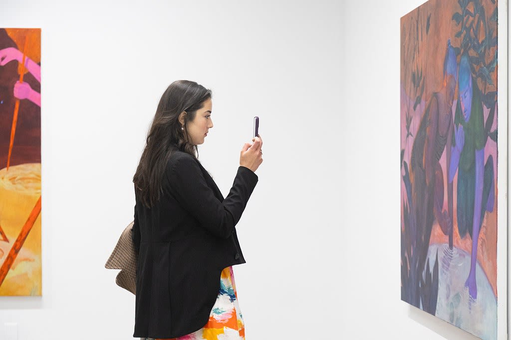 Photo of the opening reception of artist Genevieve Cohn's exhibition