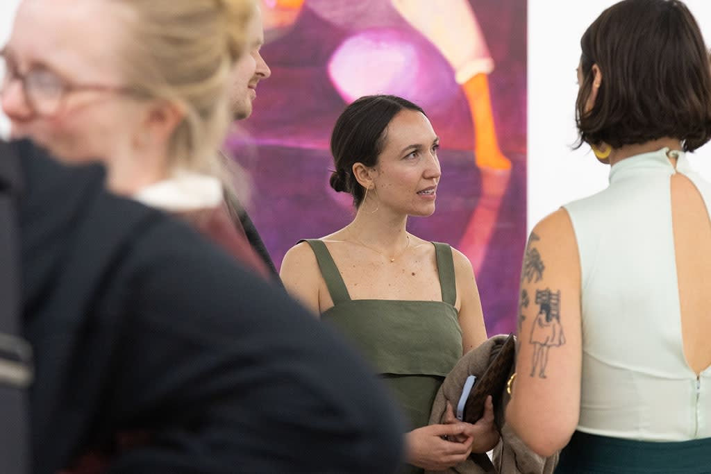 Photo of the opening reception of artist Genevieve Cohn's exhibition