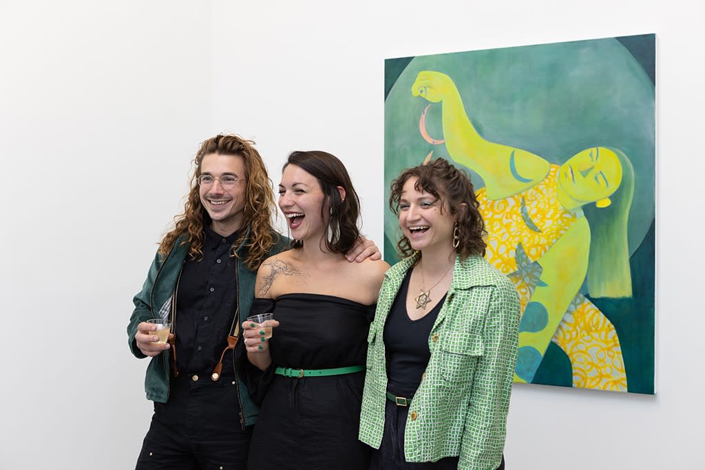 Genevieve Cohn and friends at her opening night reception