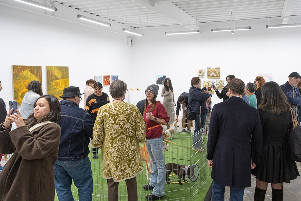 Installation shot from the opening reception of the group exhibition 