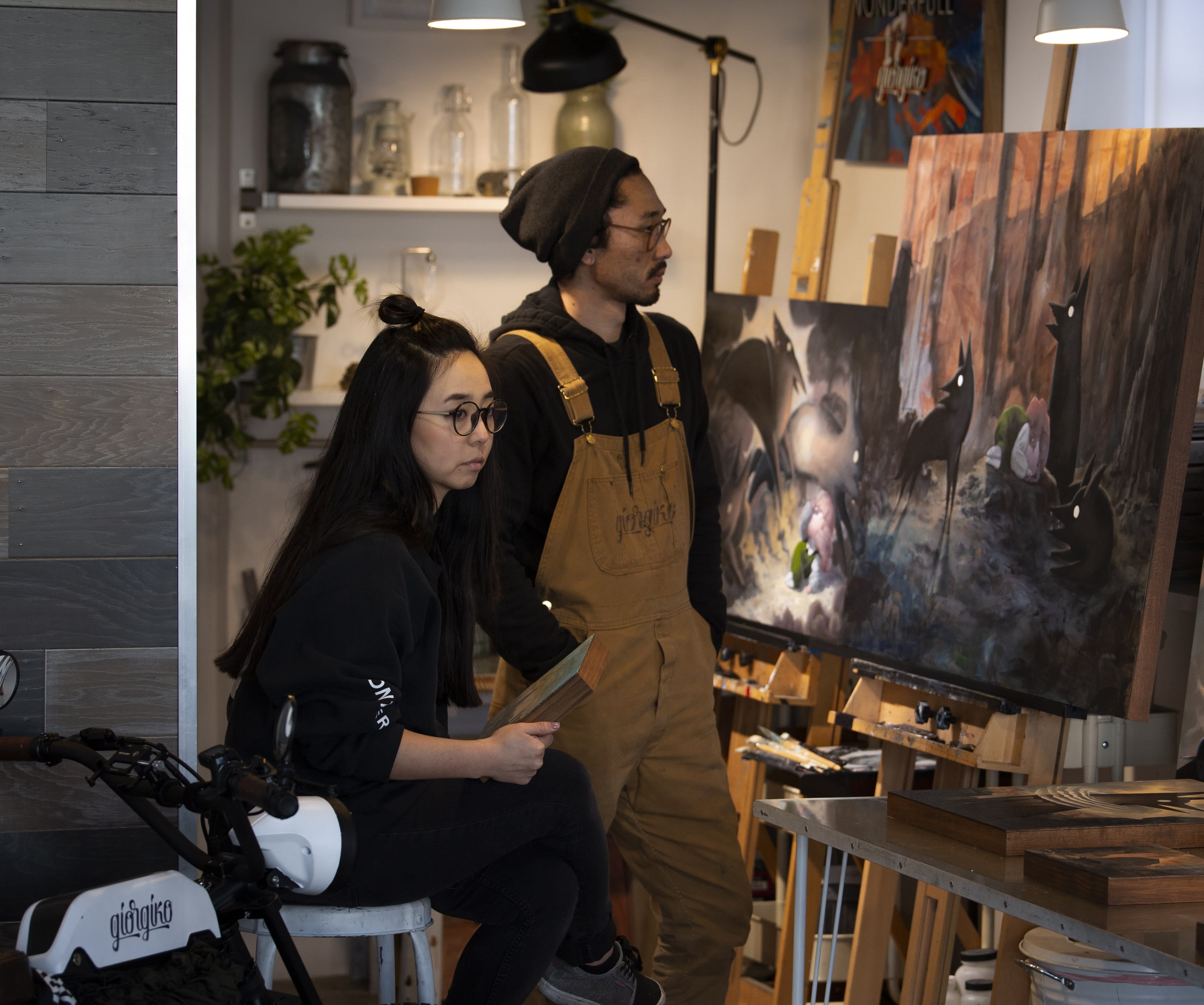 artist duo Giorgiko in tehir studio