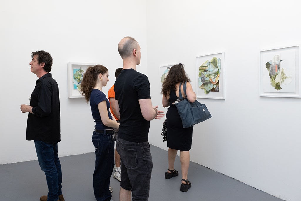 people at the opening of Gregory Euclide's Assembled Lands