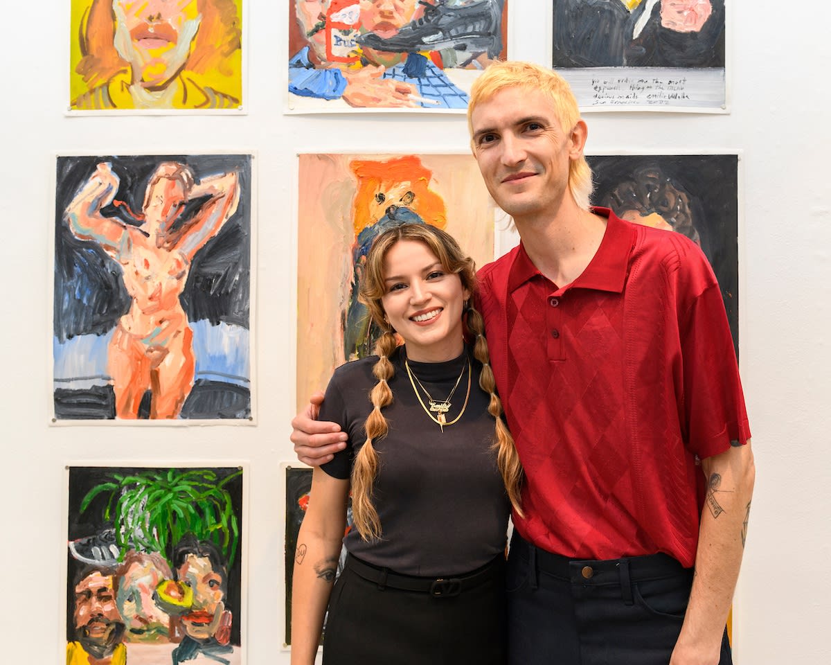 Opening reception photo of artist and wife