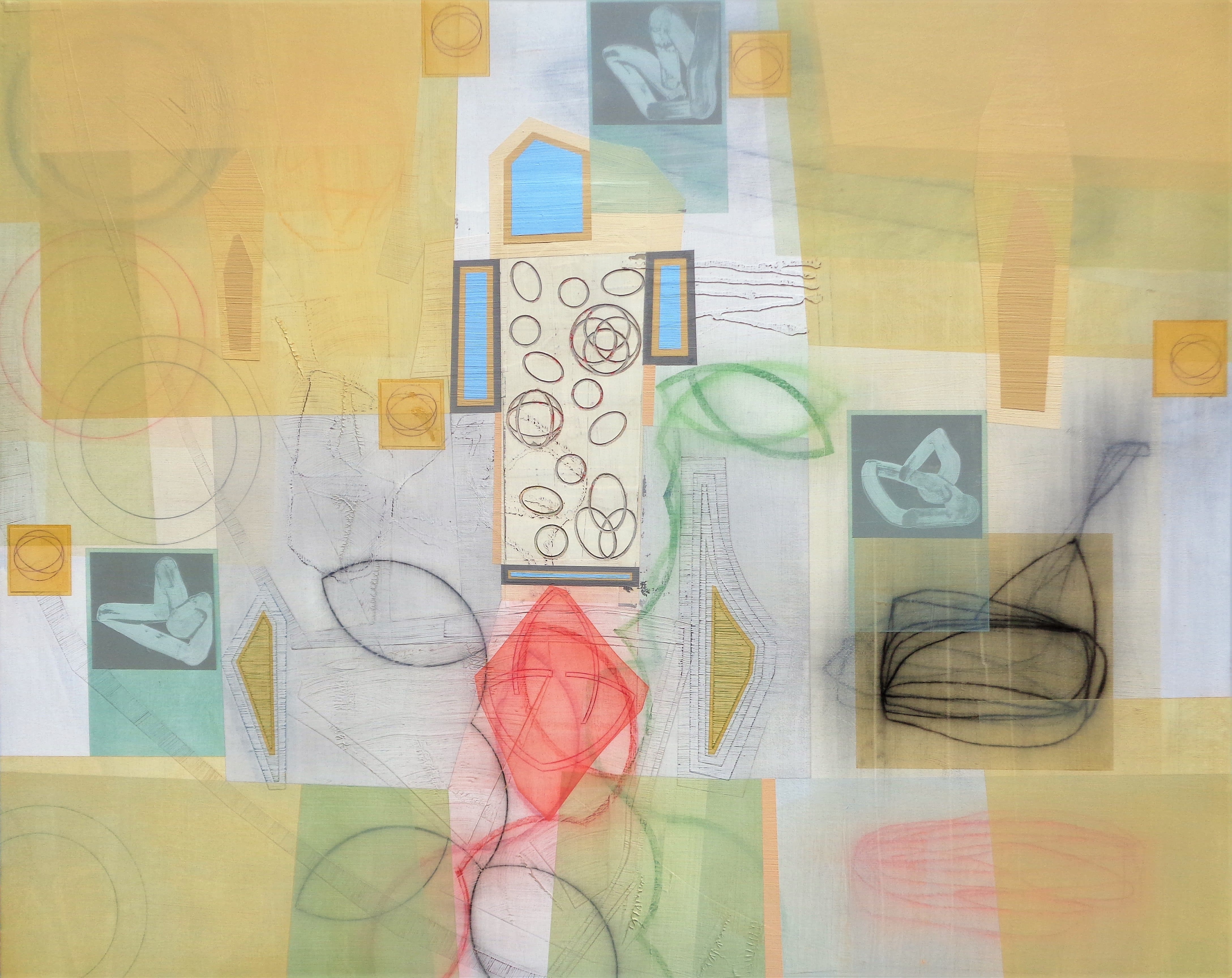 Michael Barringer, Bloomstone (Burnt Norton), mixed media on canvas, 48 x 60 inches