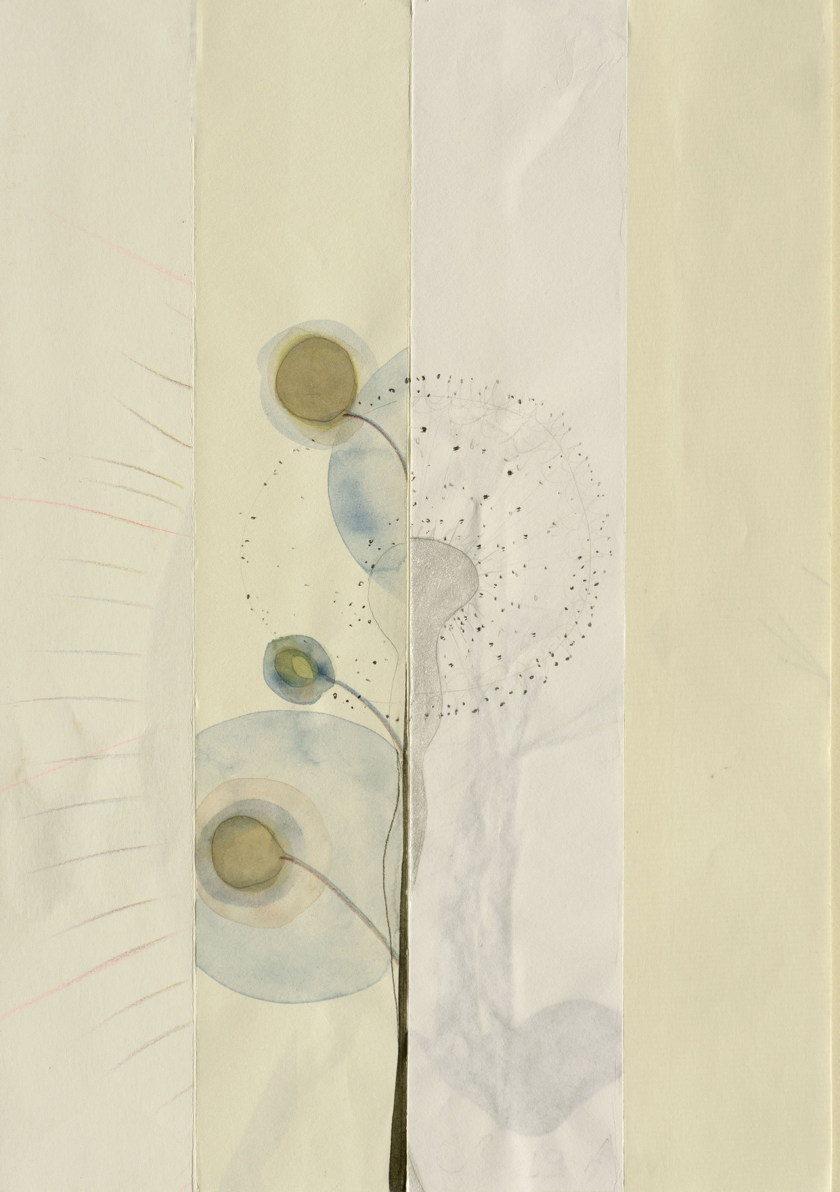 Mireille Gros, Seasons 14, pencil and watercolor on paper, online exhibition