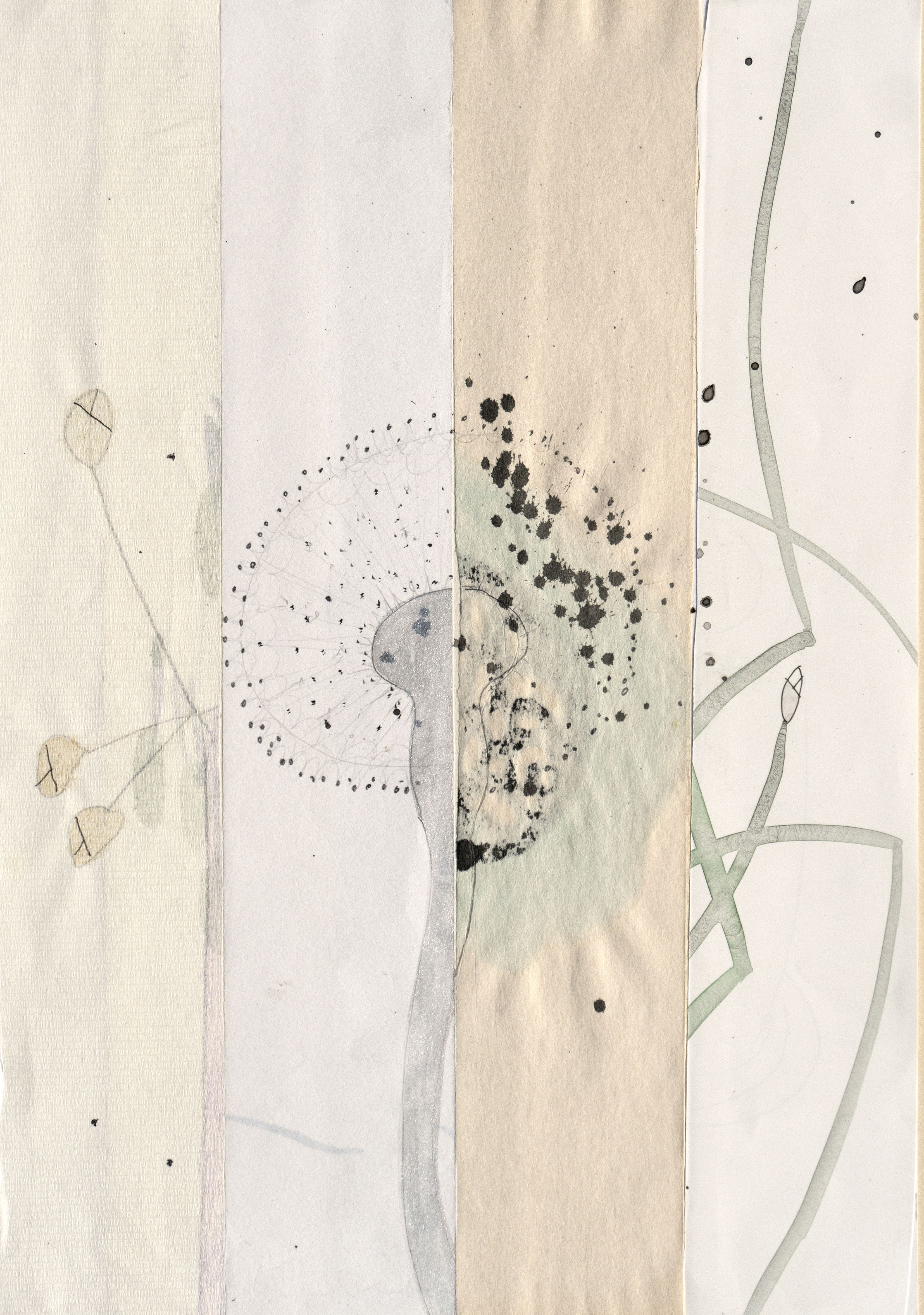 Mireille Gros, Seasons 8, pencil and watercolor on paper, online exhibition