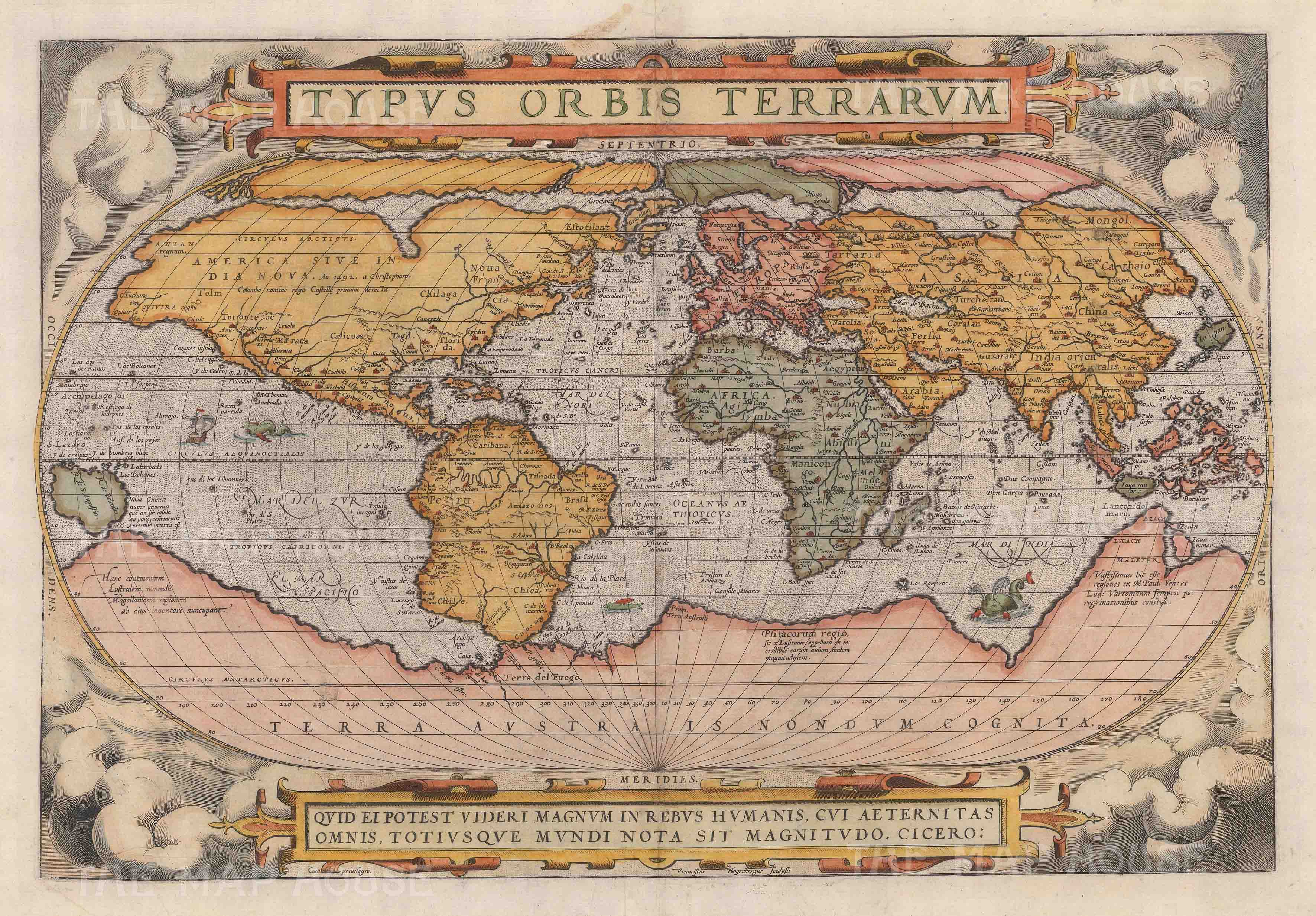 Ortelius's Oval World Map  The Map House