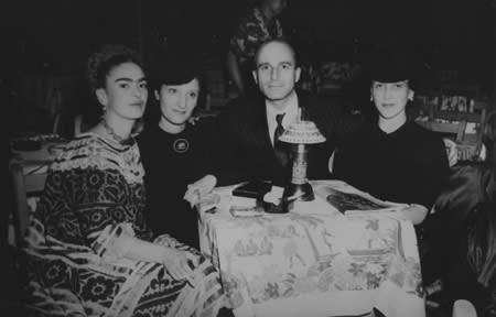 Left to right: Frida Kahlo, Arlette Seligmann, Kurt Seligmann, and an unidentified person, in Mexico, 1943.