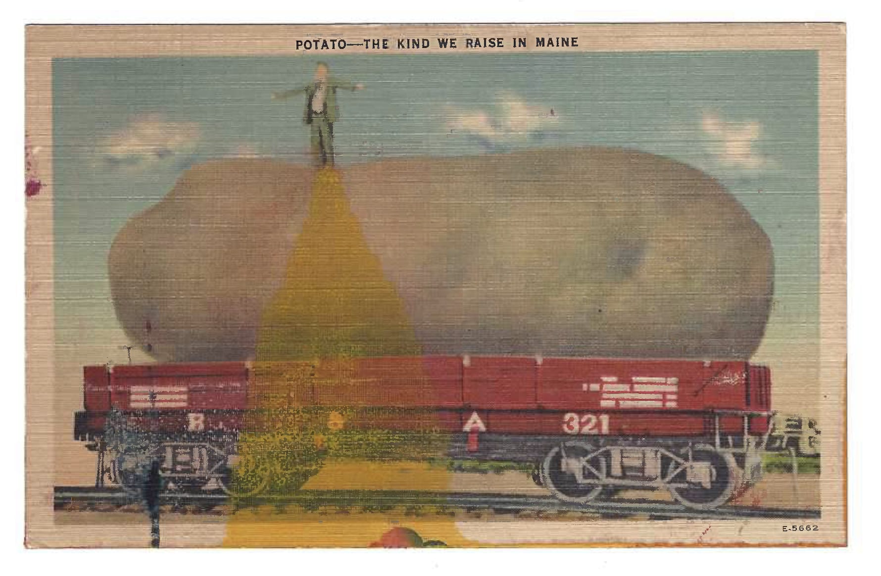 Tacita Dean Found Postcard Monoprint (Potato Pour), 2018