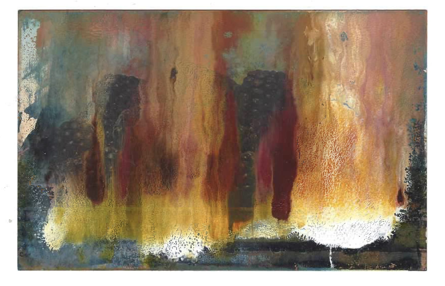 Tacita Dean Found Postcard Monoprint (Mûrs), 2018