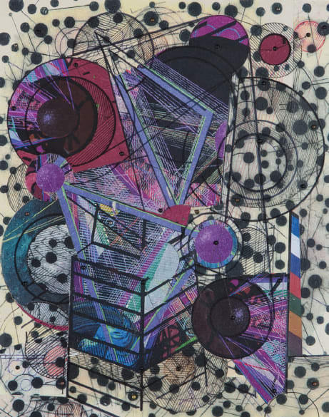 Robert Reed Le Relais Du Postillon, Florence Room 2012 - Untitled #82012 Collage-paper, watercolor, color pencil, electrostatic printing, metal fasteners,...