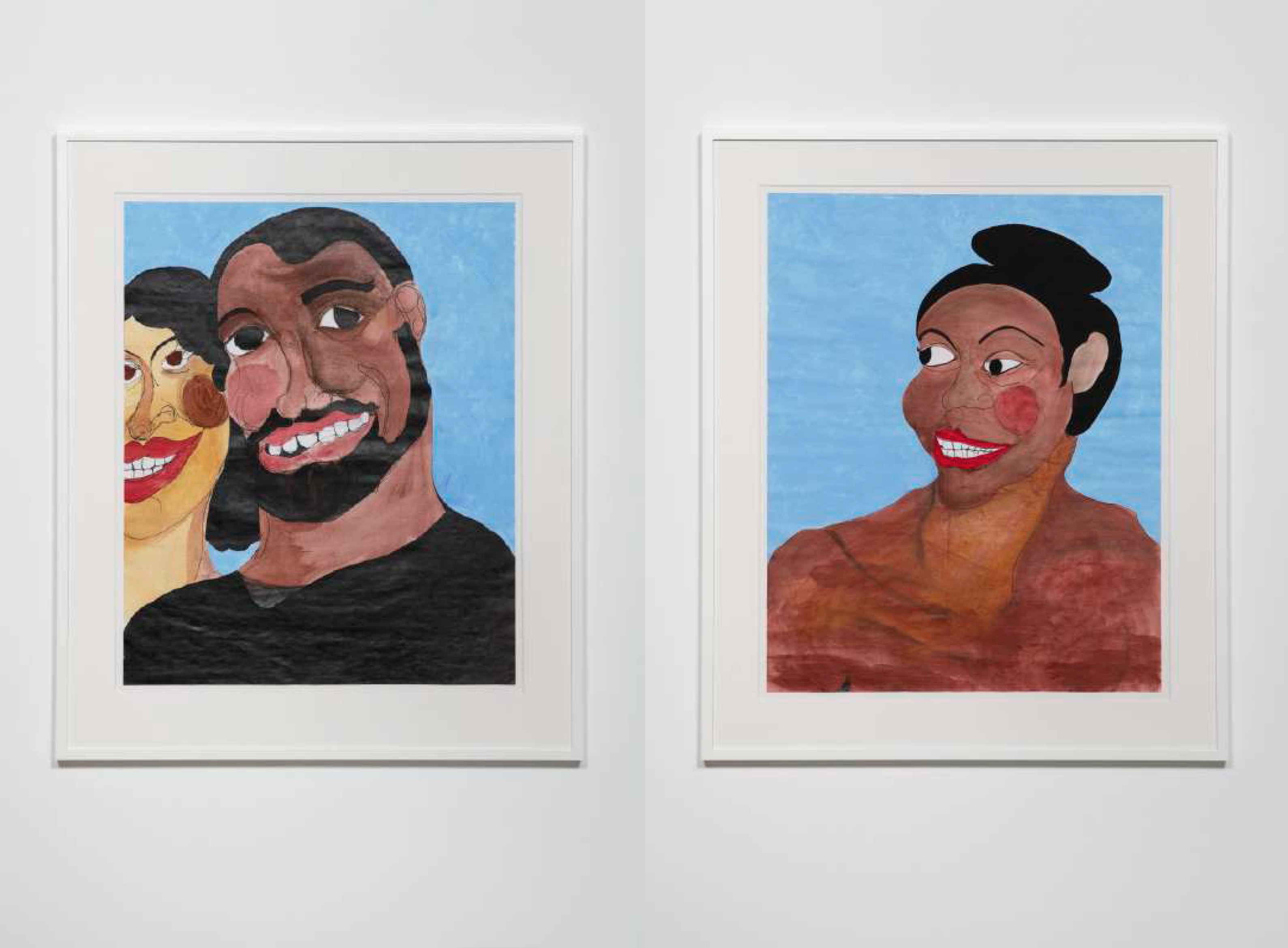 Tschabalala Self, Black Joy 6 - With Yellow Bone, Black Joy 7 - Bun on Top, 2019