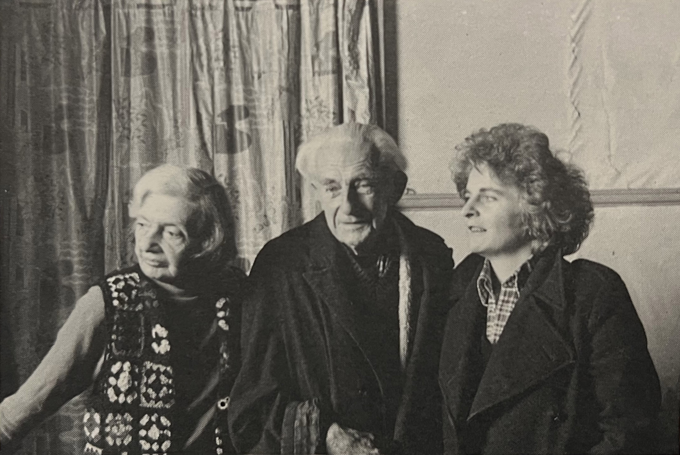 Cedric Morris with Millie Hayes and Maggie Hambling at Benton End