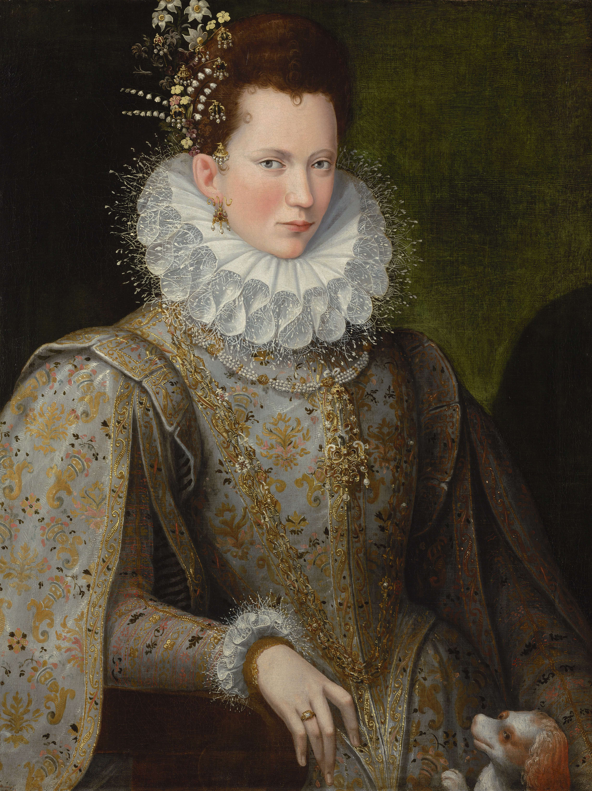 Lavinia Fontana, portrai of a lady with dog
