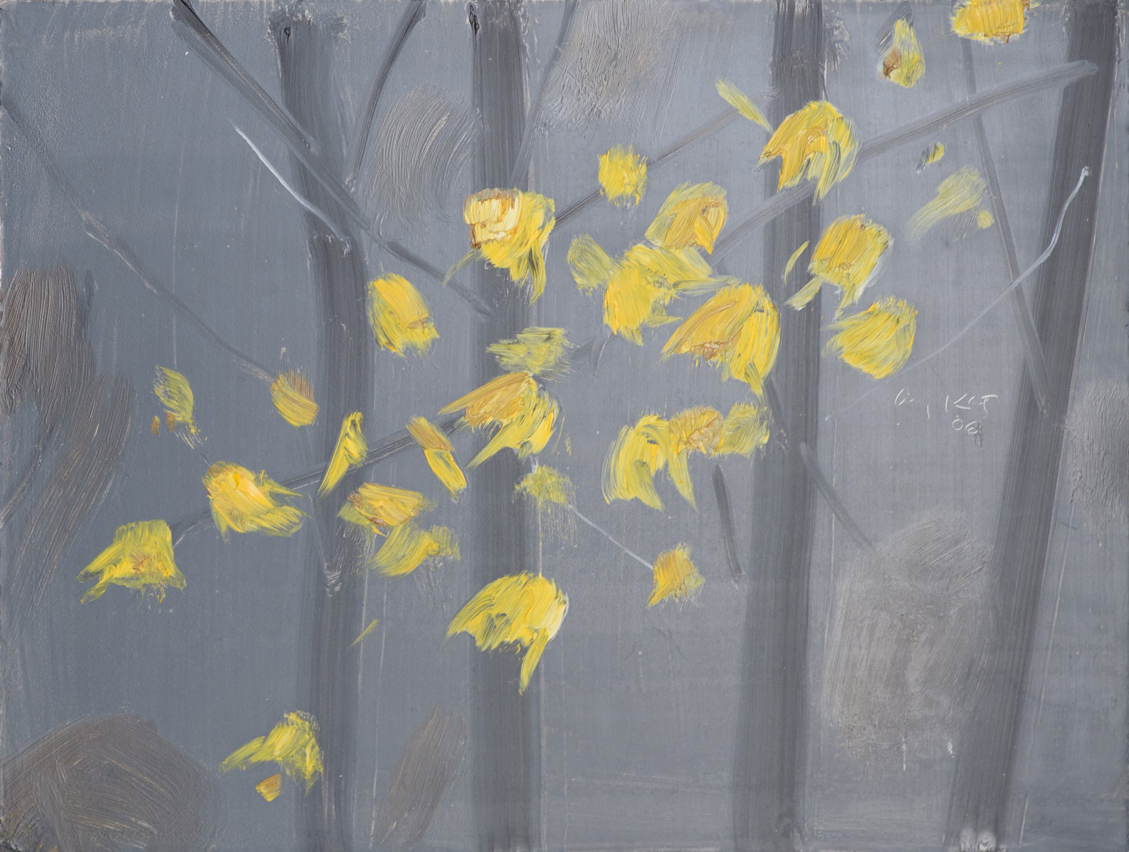 Yellow Leaves #5, 2006, Oil on board, 9 x 12 inches (22.9 x 30.5 cm)