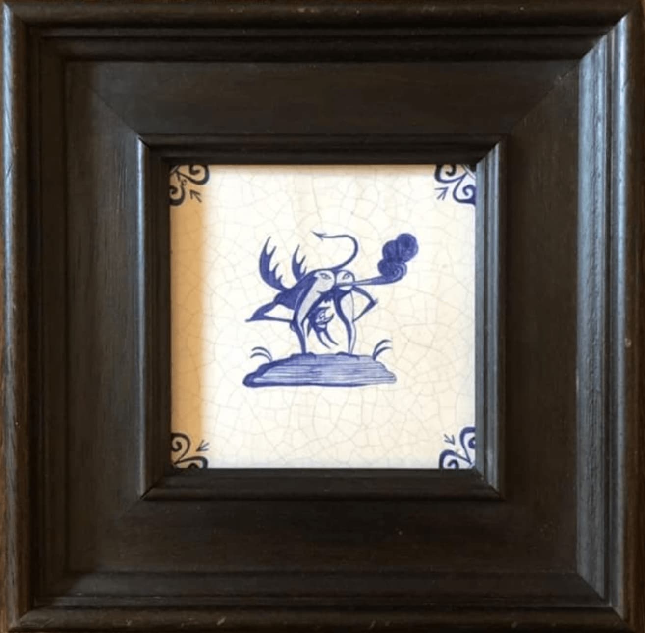 Paul Bommer An Evil Wind Hand Painted Ceramic Delft Tile