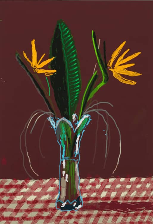 David Hockney 26th March 2021, Exotic Flowers Ipad Drawing