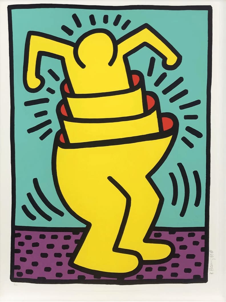 Keith Haring Untitled (CupMan) Screenprint in colours