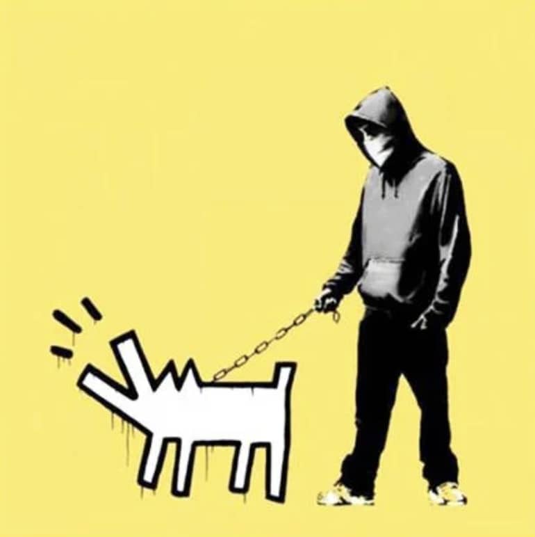 Banksy, Choose Your Weapon - soft yellow (signed), 2010