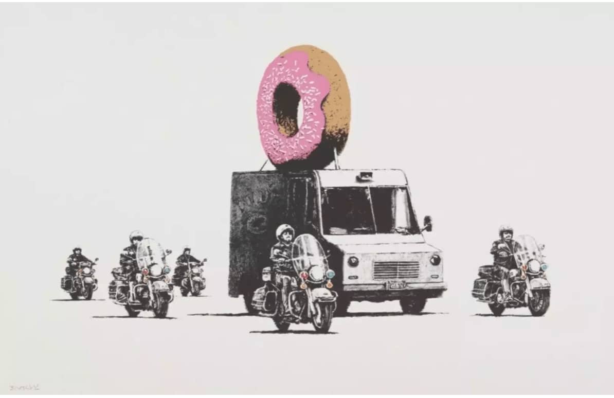 Banksy, Donuts (Strawberry), Signed, 2009