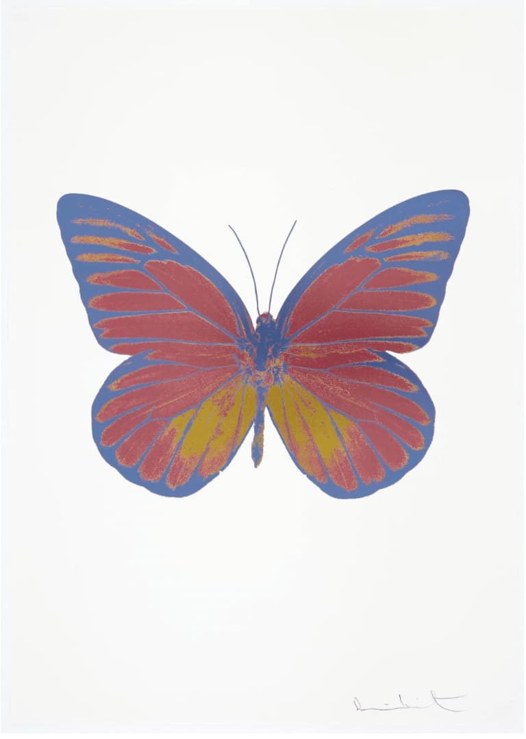 Damien Hirst, The Souls I – Loganberry Pink/ Oriental Gold/Cornflower Blue, 2010