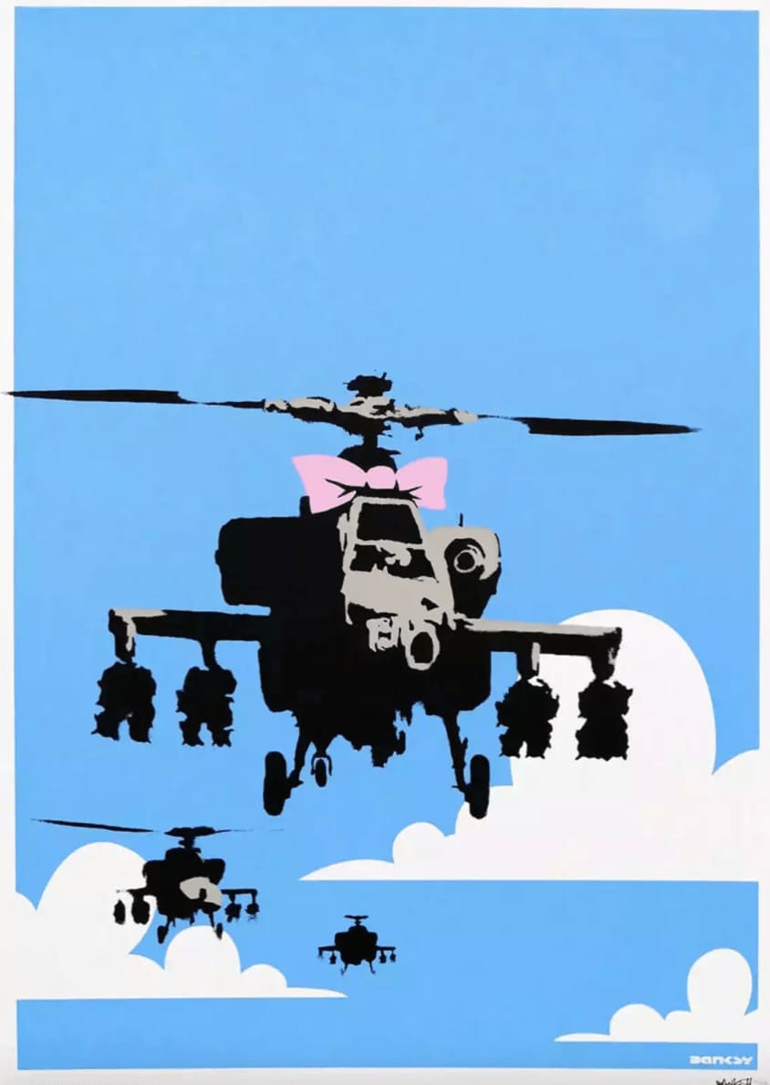 Banksy, Happy Choppers (Signed), 2003