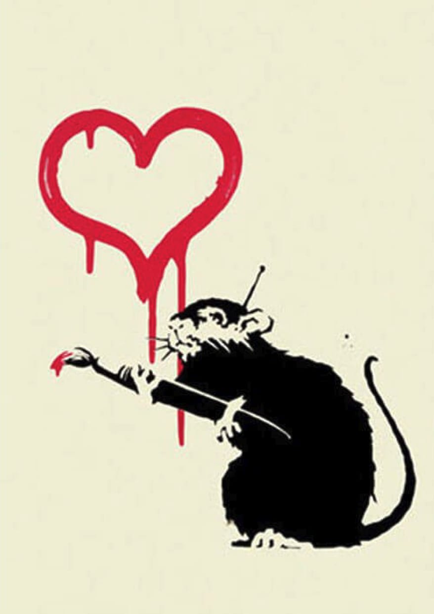 Banksy Love Rat (Unsigned) Screenprint
