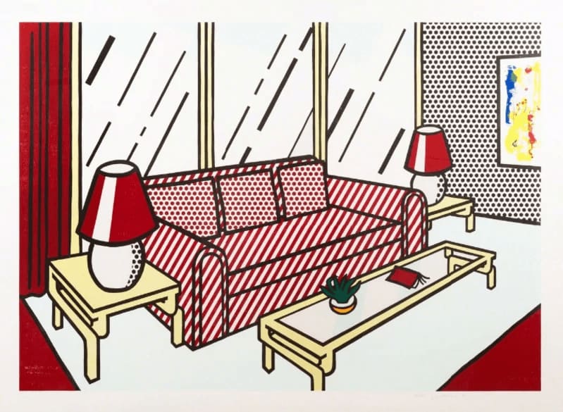 Roy Lichtenstein Red Lamps, from Interior Series Lithograph, woodcut and screenprint in colors