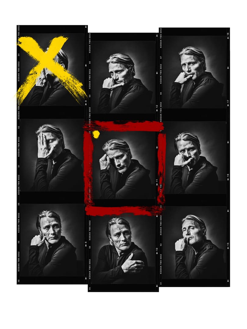 Andy Gotts, Mads Mikkelsen Contact Sheet, 2019
