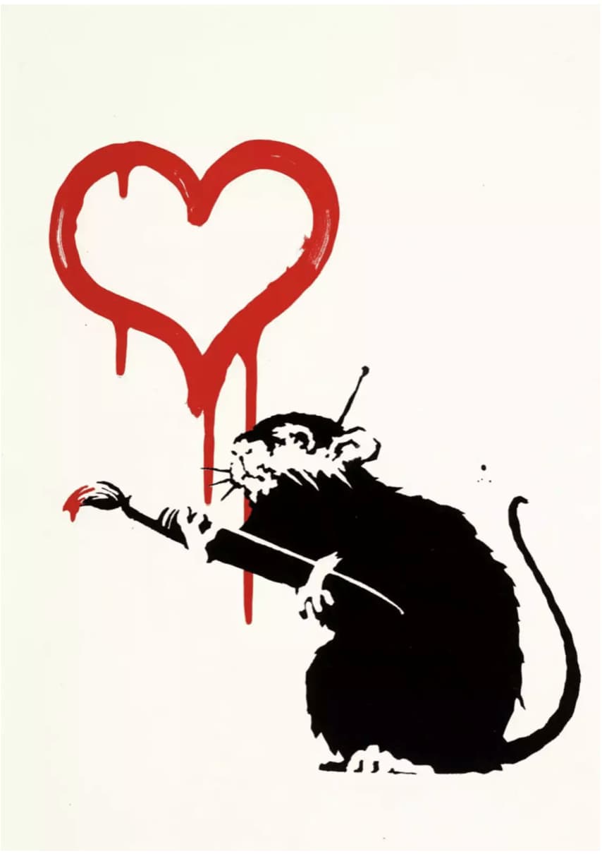 Banksy Love Rat (Unsigned) Screenprint on paper