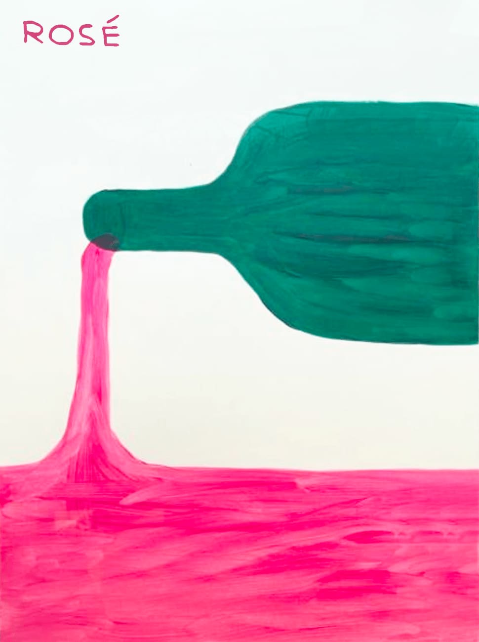 David Shrigley Rosé Acrylic on paper