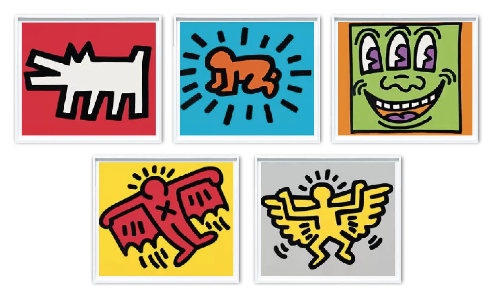 Keith Haring Icons (Portfolio) Silkscreen with Embossing