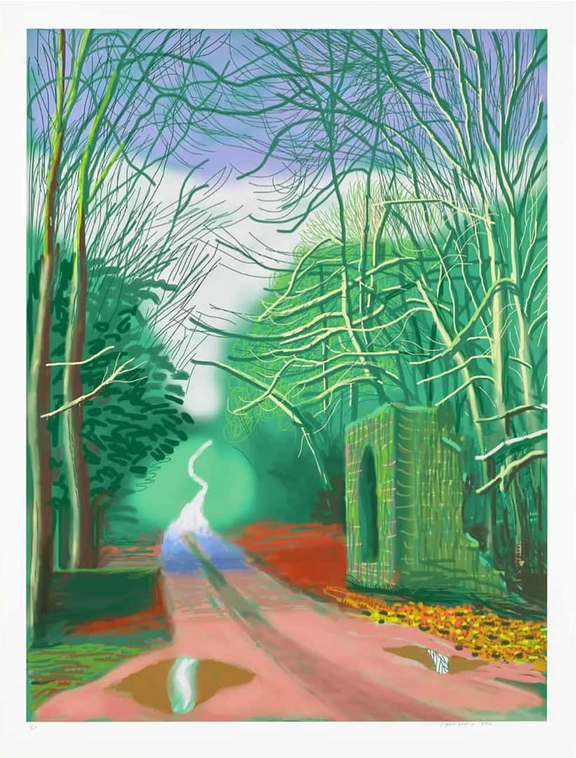David Hockney, Arrival of Spring In Woldgate East Yorkshire, 19th February, 2011
