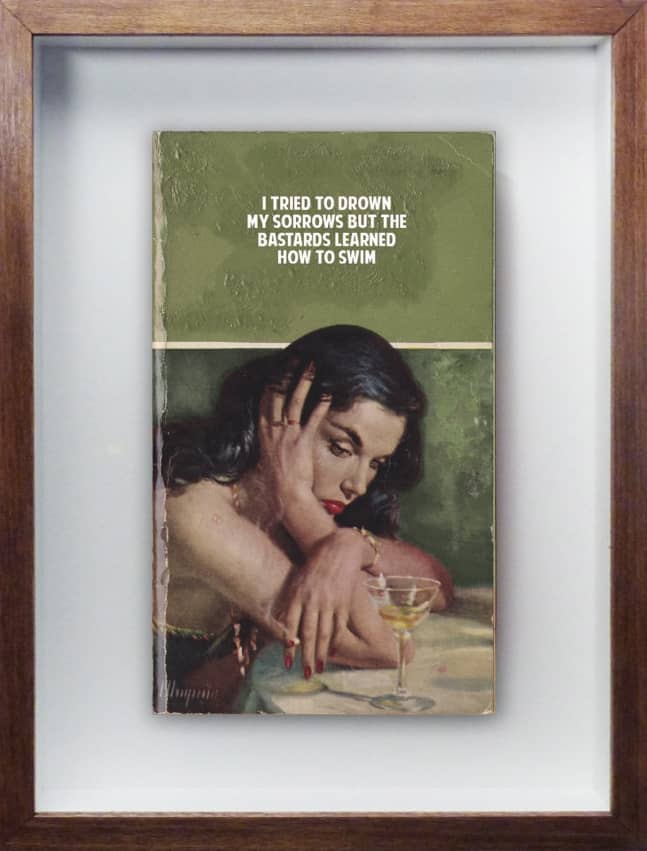 The Connor Brothers I Tried To Drown My Sorrows Hand Painted Vintage Paperback with Silkscreen