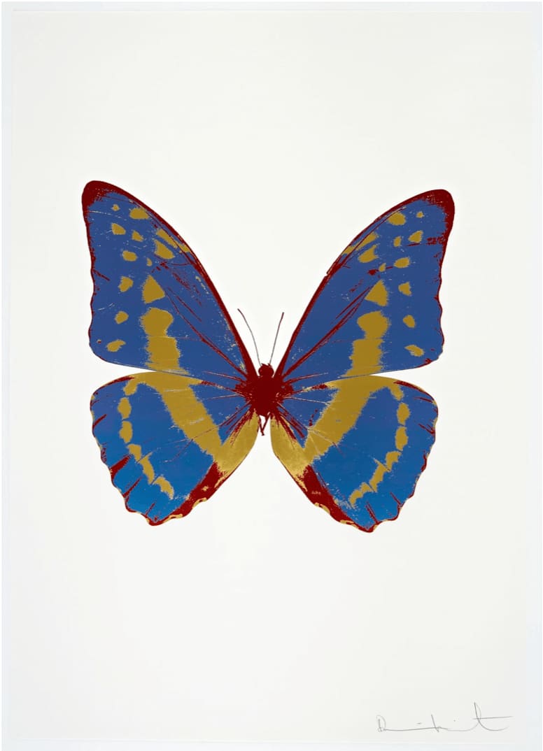 Damien Hirst, The Souls III, Frost Blue/Oriental Gold/Chilli Red, 2010