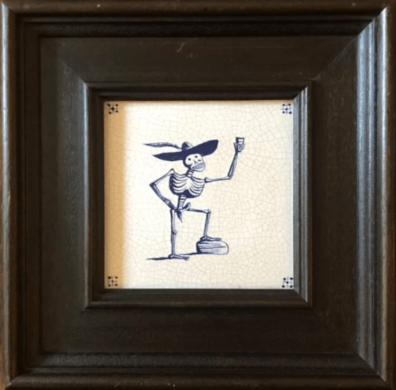 Paul Bommer Enjoy Yourself (It's Later Than You Think) Hand-painted Ceramic Delft Tile