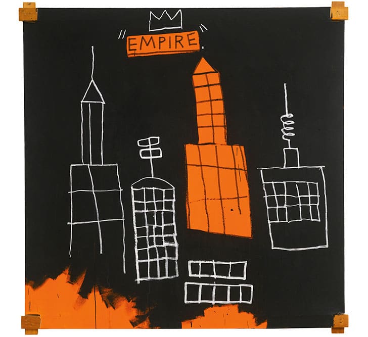 Mecca - a graphic painting  by Jean-Michel Basquiat, owned by Jay-Z and Beyoncé