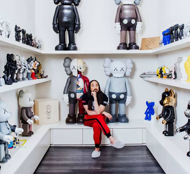 Steve Aoki's incredible collection of art toys by his favourite artist, KAWS