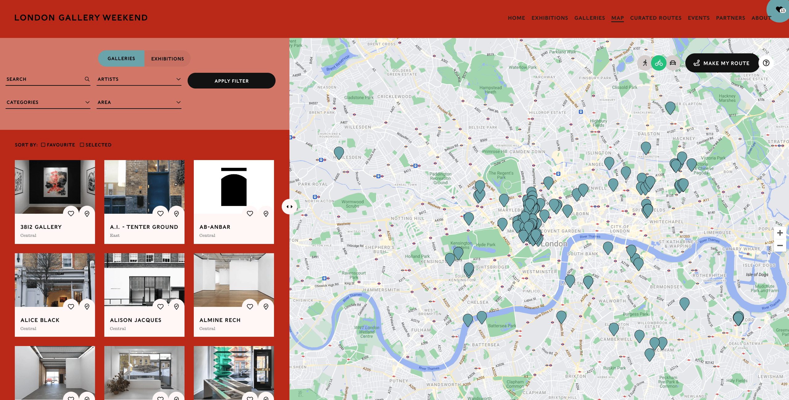 London gallery weekend full map