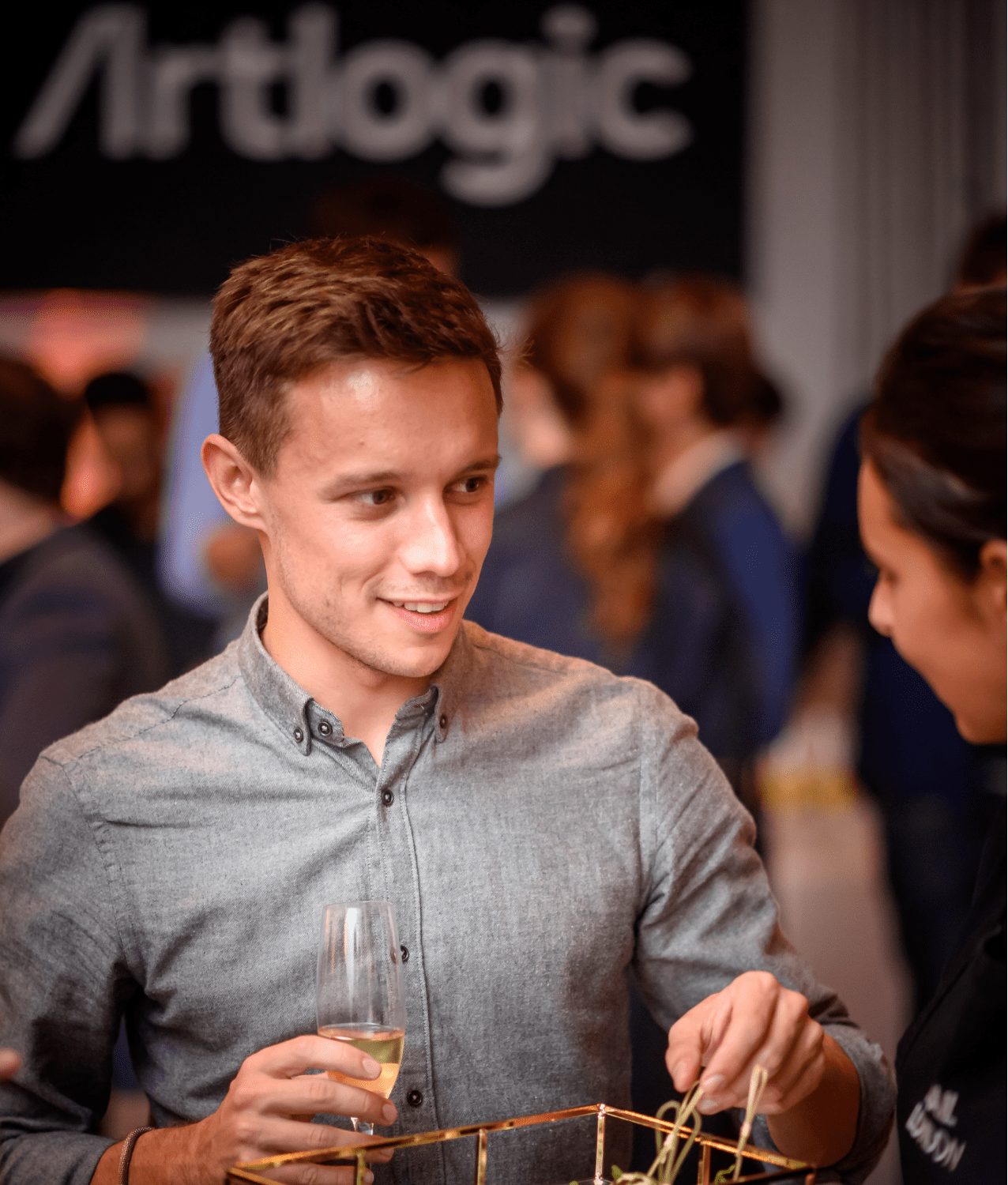 Artlogic logo at Artlogic party