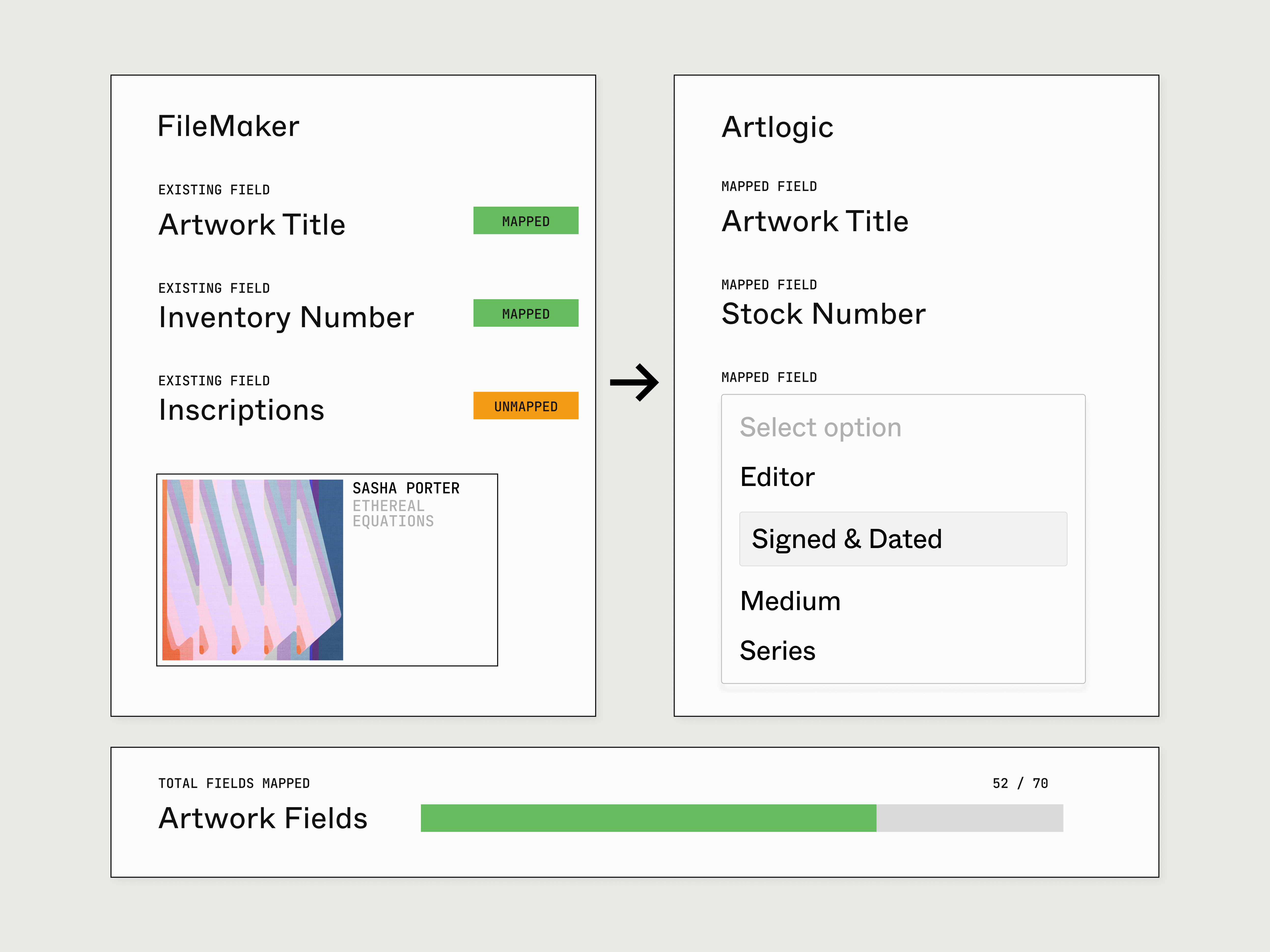 Artlogic Onboarding UI