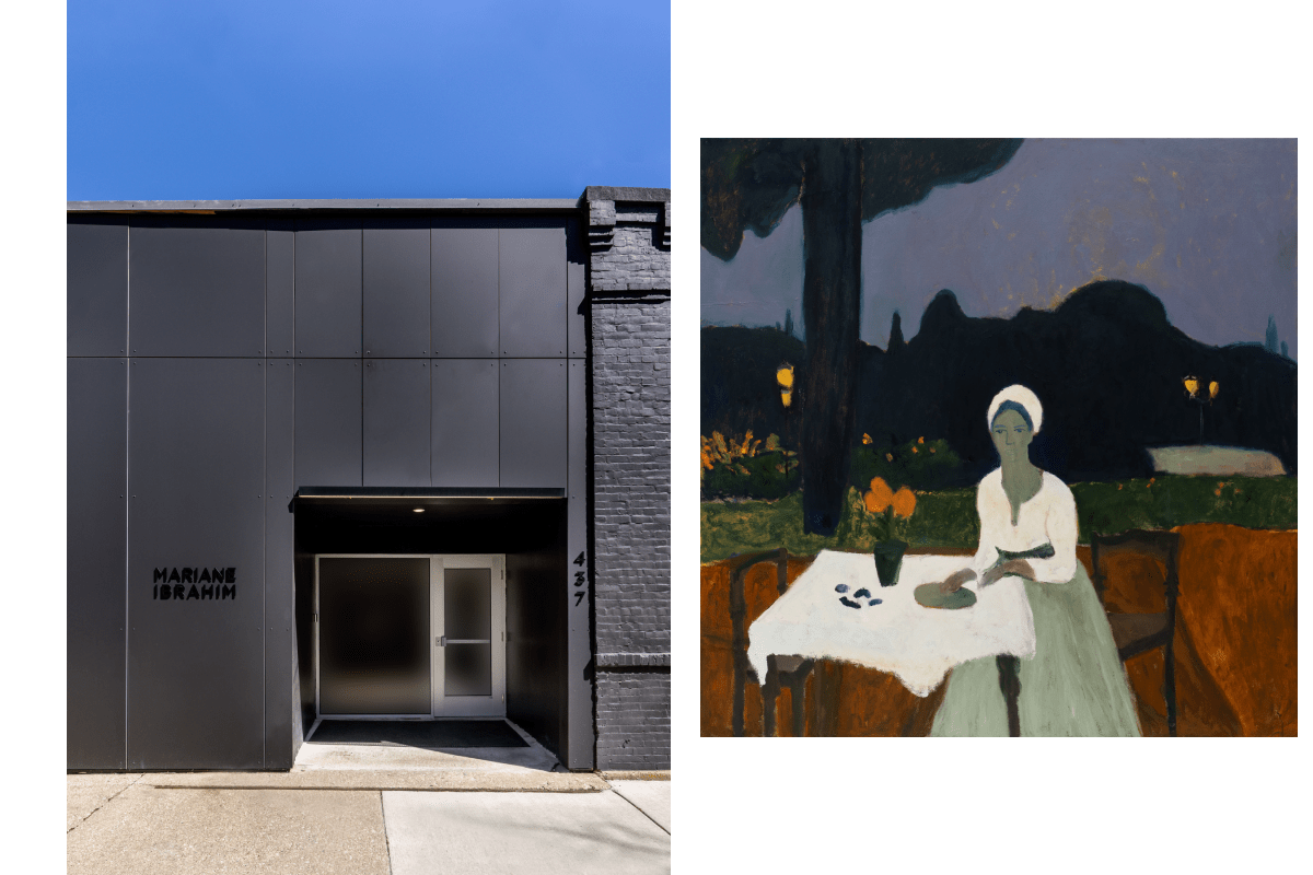 Images: Gallery facade / Patrick Eugene, Woman in White, courtesy of Mariane Ibrahim