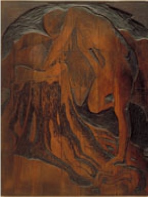 Wood block for Nude by a Lake, ​Montreal Museum of Fine Arts​, Inventory No. GR.1972.68b 