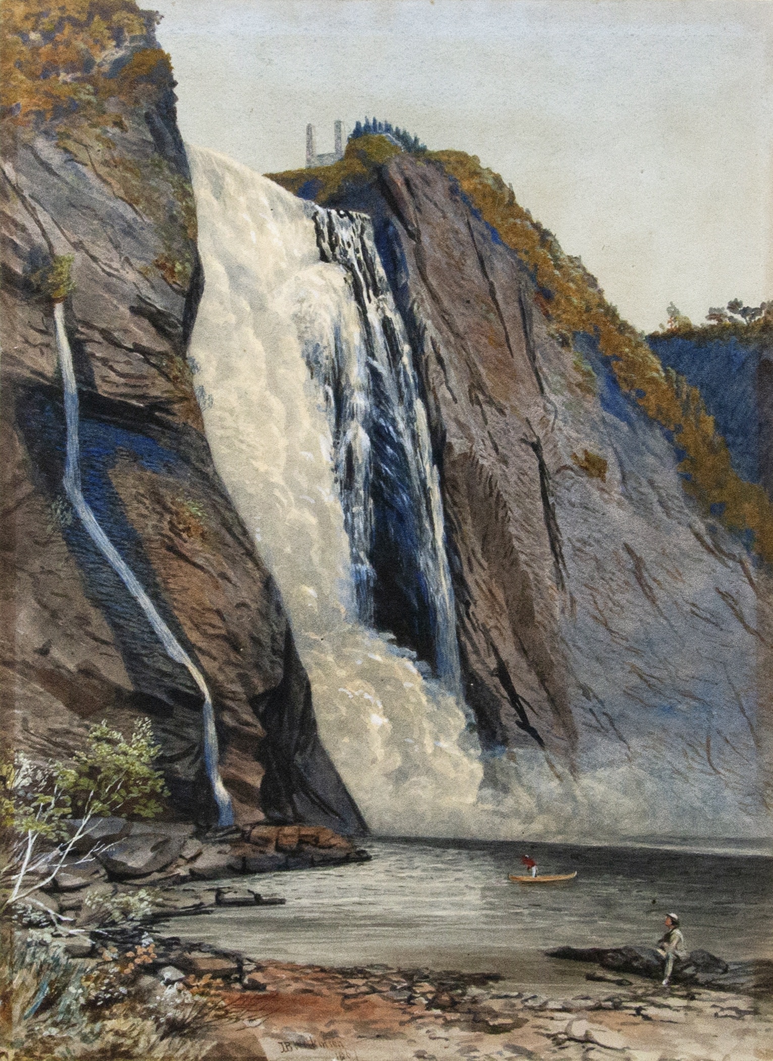 John B. Wilkinson (active 1864 to 1915) Montmorency Falls (Chutes Montmorency), 1867 Watercolour on paper, 16 x 11 ½ in