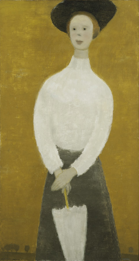 Jean Paul Lemieux (1904-1990)  |  Mlle Knight (femme au parapluie, 1912), 1961