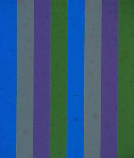 Guido Molinari, Sériel bleu vert, 1958, acrylic on canvas 177,8 x 152,4 cm (70 x 60 in.). Coll. : G. Molinari Foundation.