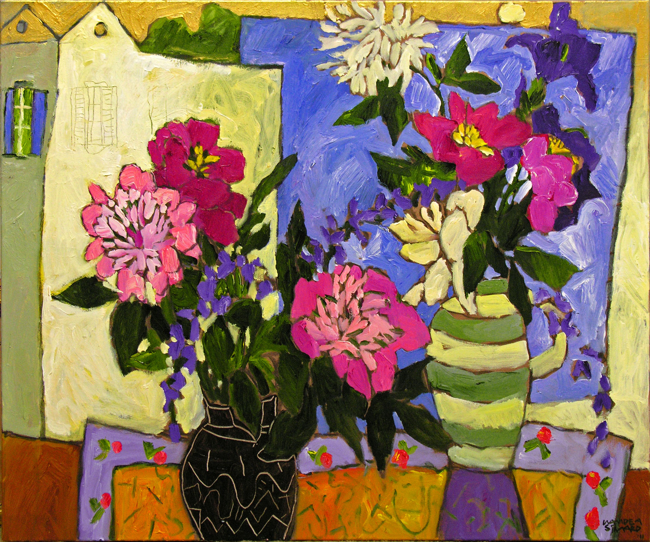 Claude A. Simard, RCA | Peonies in June | Acrylic on canvas 30 x 36 inches