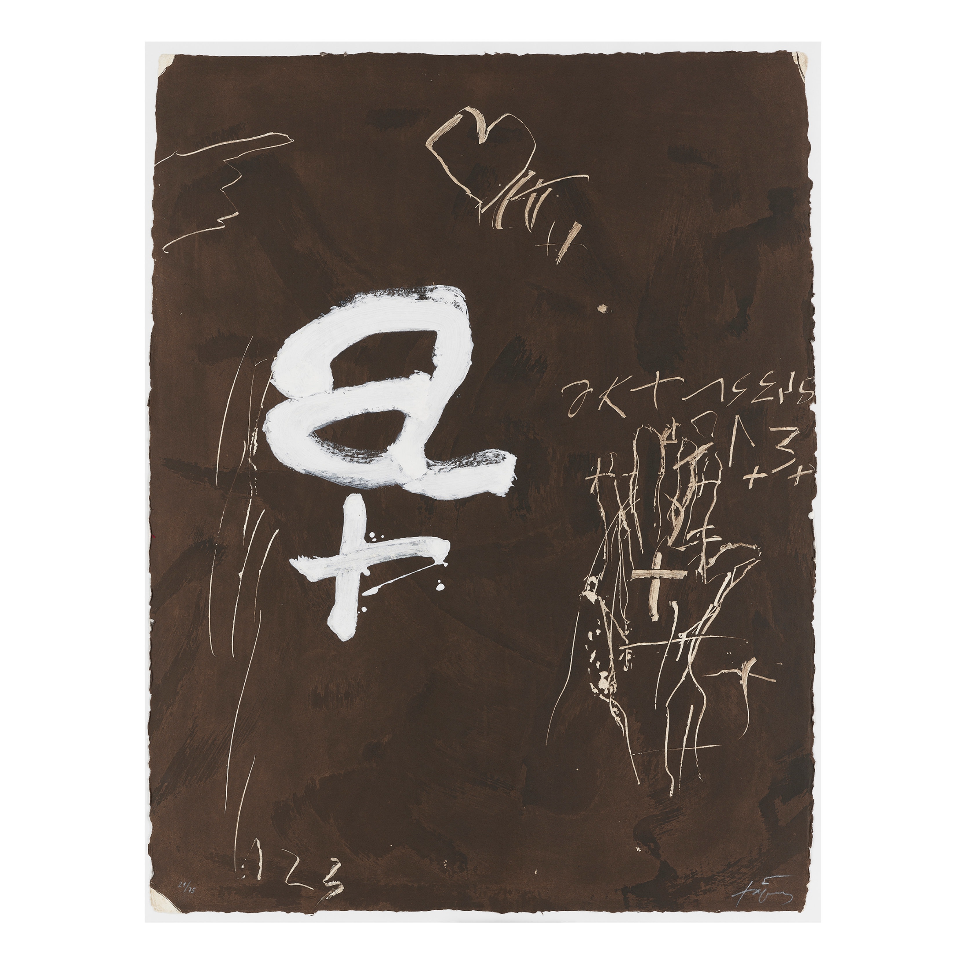 Antoni Tàpies, A i creu, 1992